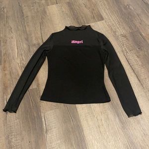 black mesh top